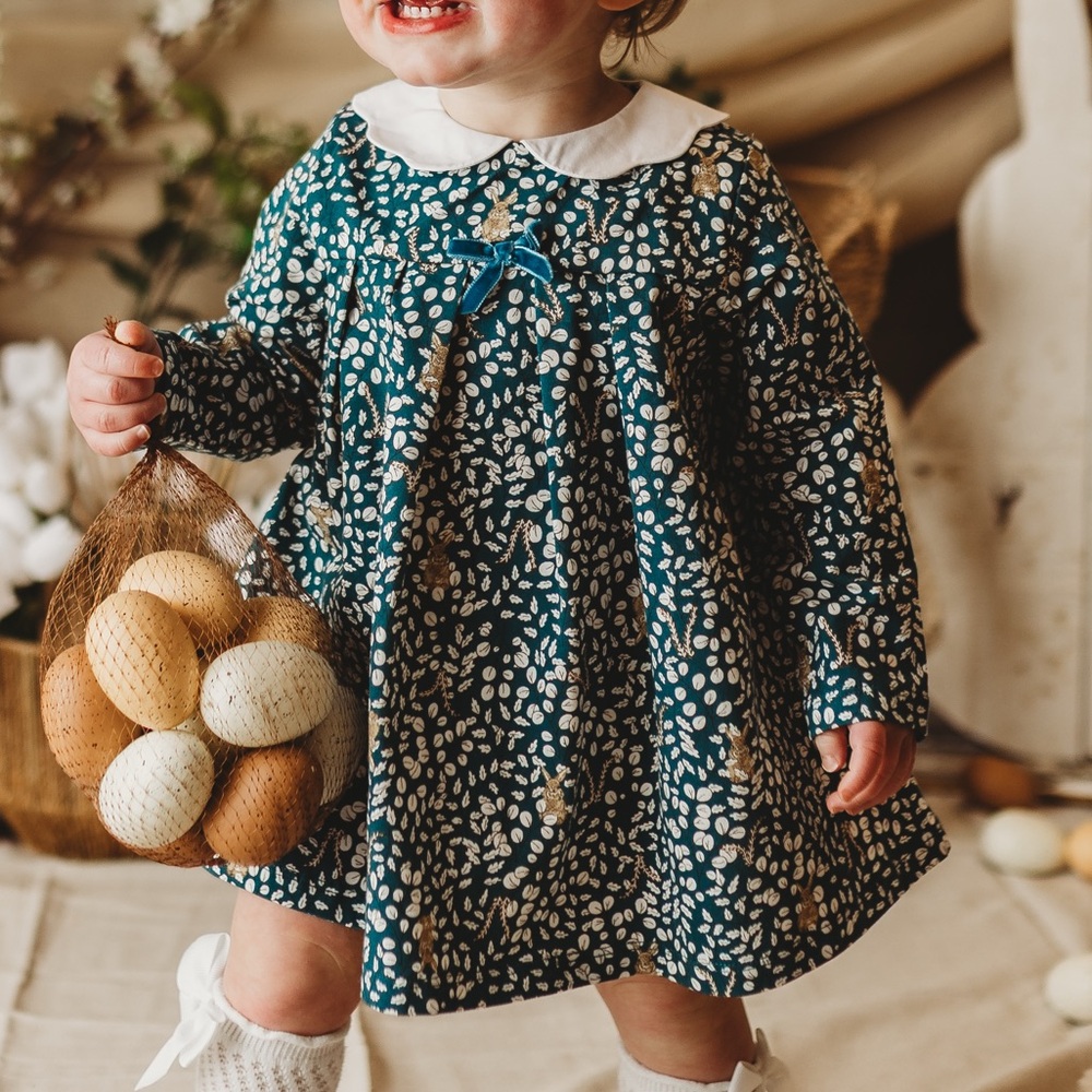 Confiture Woodland Bunny Boutique Formal Dress, Forest for Baby Girl - EUC